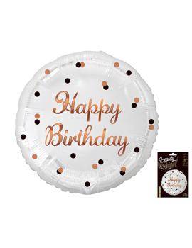 FG-OHBB FOLIJSKI BALON HAPPY BIRTHDAY RUŽIČASTO ZLATO 45cm