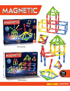 MKS432403 3D KOCKE ZA SASTAVLJANJE SLAGALICE S MAGNETNOM ŠIPKOM 74 kom