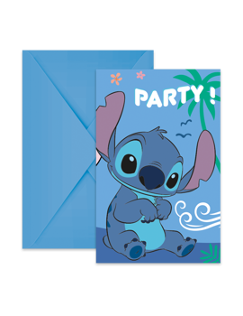 96917 POZIVNICE ZA ROĐENDAN STITCH & ANGEL 6 kom