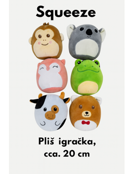 39191 PLIŠANA IGRAČKA SQUEEZE MIX ŽIVOTINJE 20cm