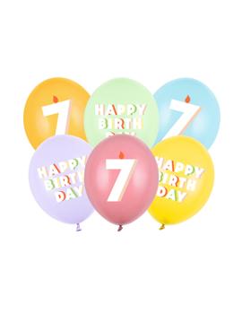 SB14P-357 BALONI MIX BROJ 7 I HAPPY BIRTHDAY, 30cm