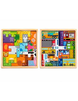 MKS879082 Drvena Tetris slagalica 2 , 18x18x1cm*