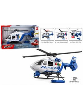 MKV057388 Policijski helikopter u mjerilu 1:14 s pull-back pogonom (na potez).36x9x14cm*