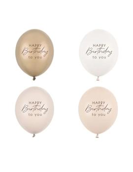 SB14P-341-013-50 BALON HAPPY BIRTHDAY BEŽ 30cm, 50kom