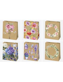 T4EKOG119 UKRASNA KRAFT VREĆICA 19×23×10,5 CM – CVJETNI MIX