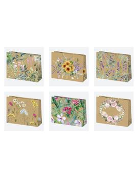 T6EKOG49 UKRASNA KRAFT VREĆICA 30×23×10 CM – CVJETNI MIX