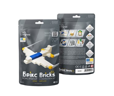 40003 KONSTRUKCISKI SET KOCKE AVION 85el,  23x13cm