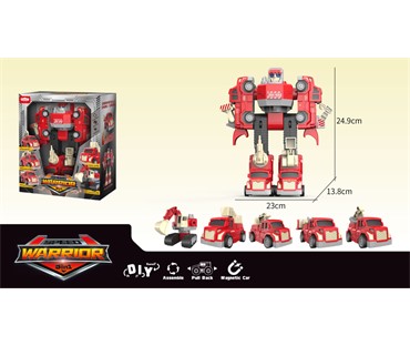 MKX587423 5u1 magnetni vatrogasni kamion robot transformacija 26x14x31 cm "