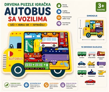 MKQ879039 DRVENA KREATIVNA SLAGALICA - AUTOBUS 17x21 cm *